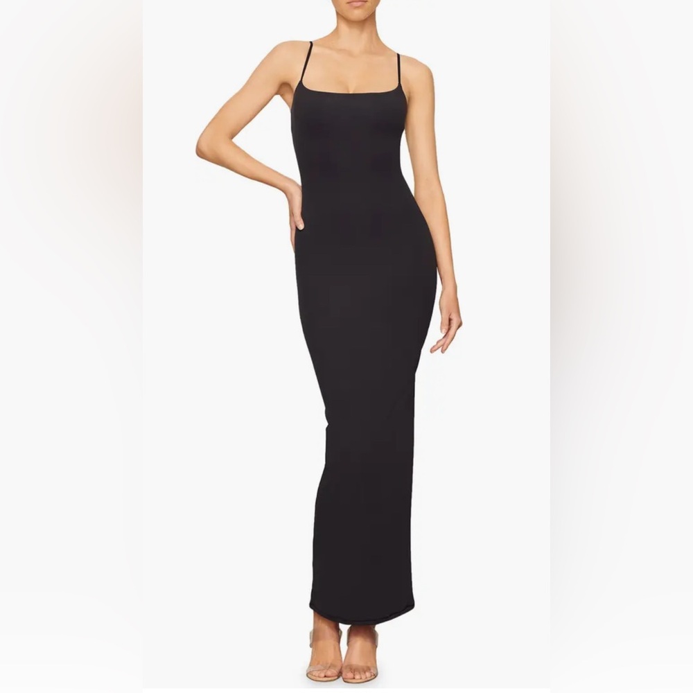 SKIMS Black Slip Dress